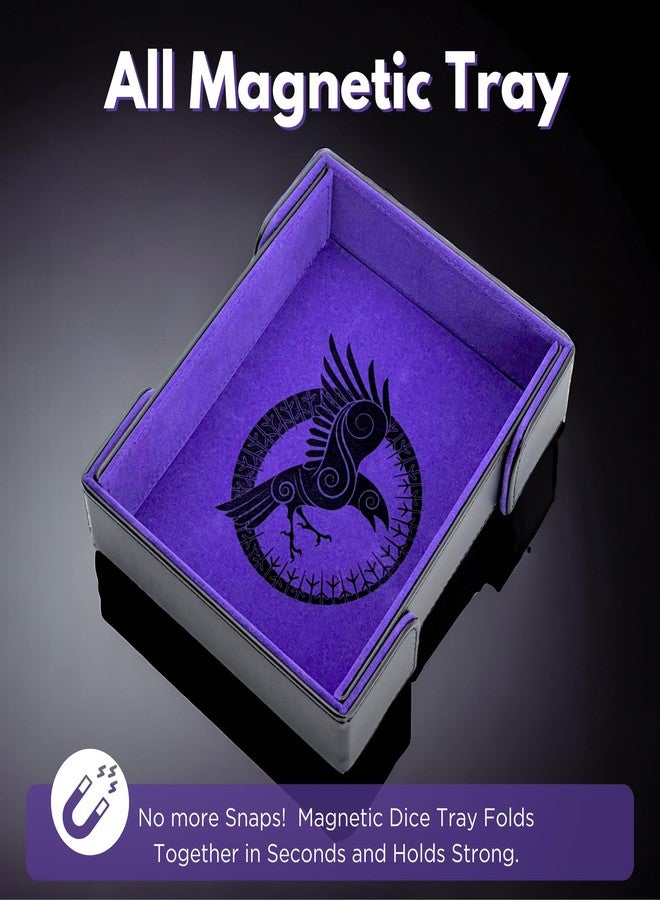 Luck Lab Folding Dice Tower and Dice Tray for RPG Table Top Gaming - Black/Purple - Raven Design - Image 3
