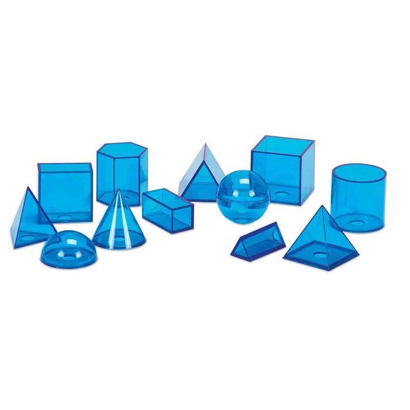 hand2mind hand2mind Blue Power Geometric Solids (Set of 12) - Image 1