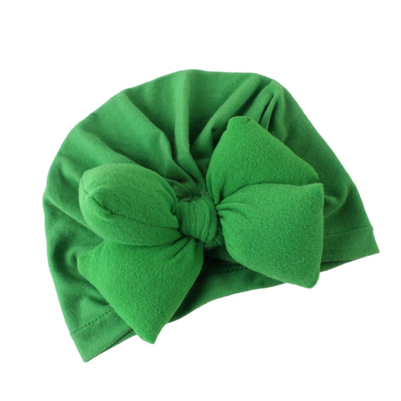 Adjustable Baby Bowknot Hat Soft Cotton Newborn Photo Prop Green - Image 2