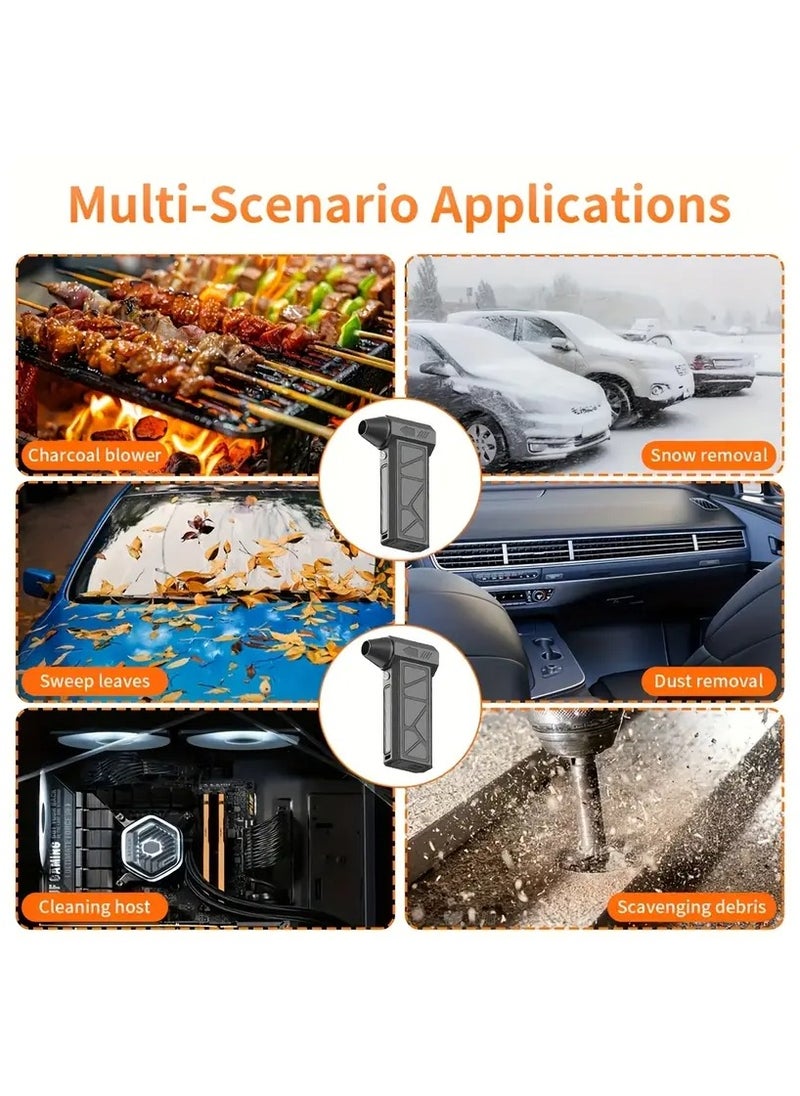 Saudi Deals - Compressed Air Duster, 130,000 RPM Electric Air Blower with 3 Adjustable Speed Settings, 5000mAh Rechargeable Cordless Design, Turbo Jet Fan for Computer Keyboards, and Car - Image 1