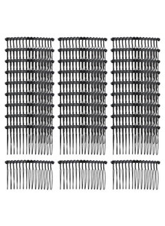 Lawie Lawie 30 Pack Bulk 15 Teeth Silver Gold Black Metal Side Hair Combs Wire Twist Slide Hair Clips Wedding Bridal Veil Combs Decorative Headpiece French Twist Bun Holder Accessories for Women Black 
