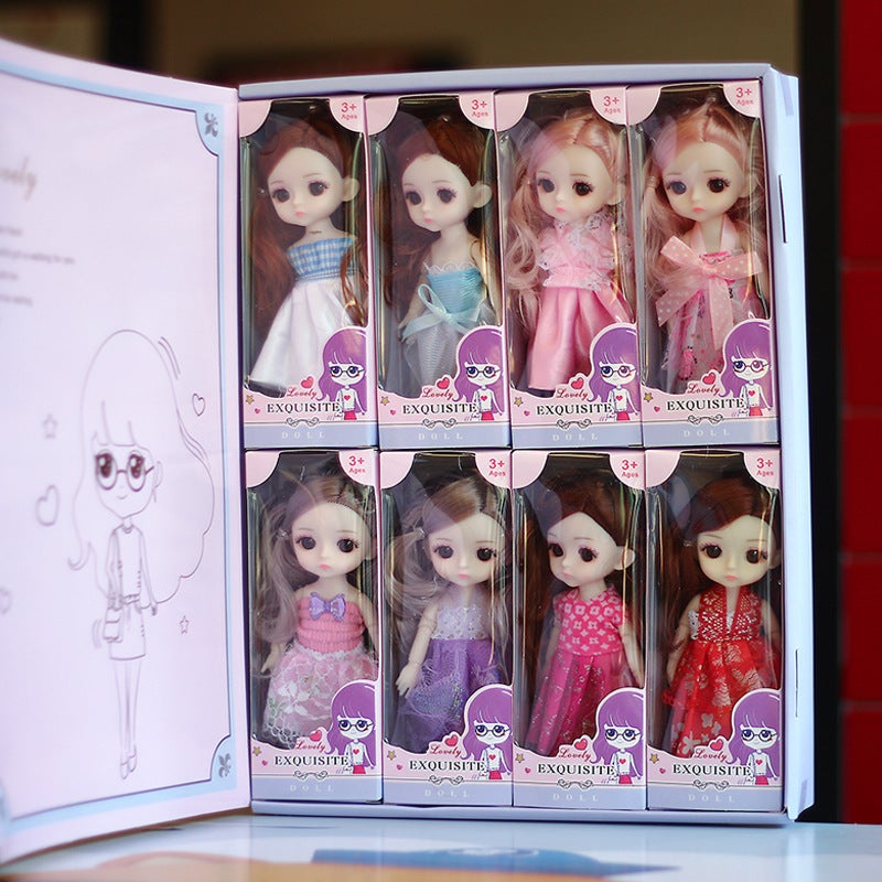 17cm Ball Jointed Doll Princess Dress-up Set for Girls Special Edition [8 Pack Gift Box]] 