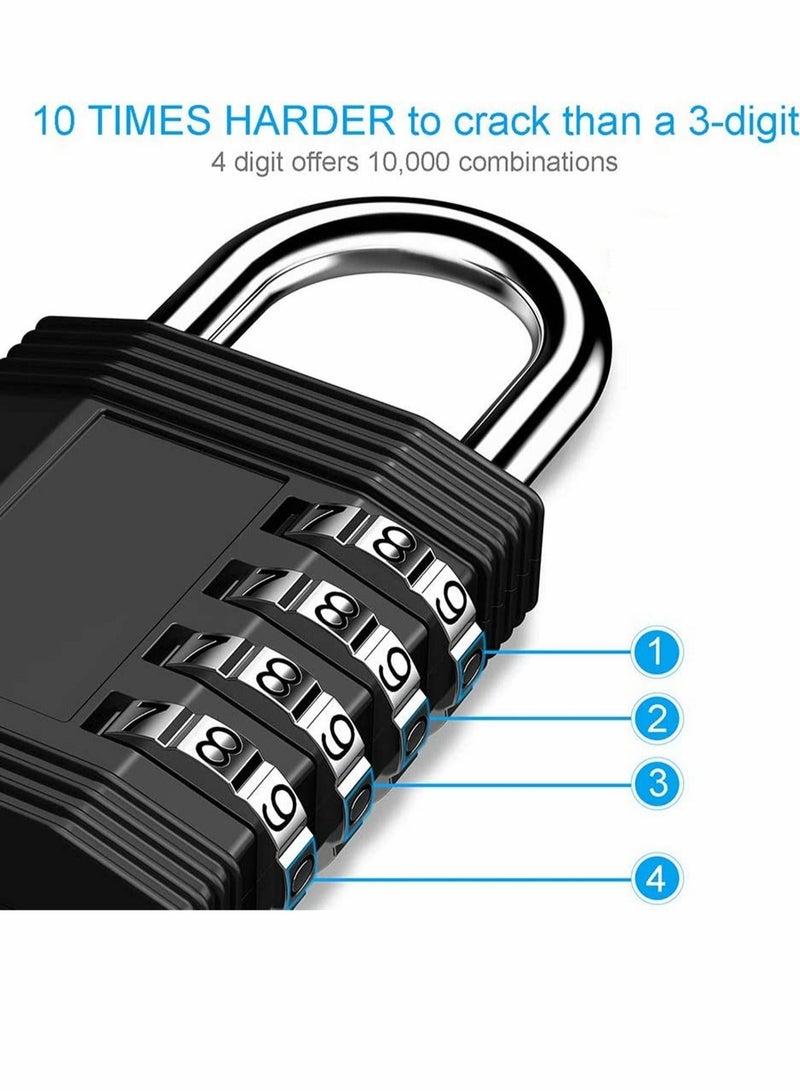 Captaintech 2 Pack Combination Lock Outdoor 4 Digit Padlock Waterproof for Indoor and Rustless Die-Cast School Gym Locker, Sports Hasp Storage, Fence, Gate, Case - Image 5