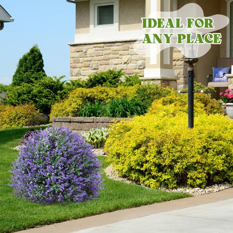 Lunmon 2 Pack 24" Artificial Topiary Ball Plants Trees with Flowers, Outdoor Fake Topiary Plants with Ground Spike, UV Resistant Faux Bushes for Indoor Outdoor Front Door Decor(Purple,Rose) - Image 5