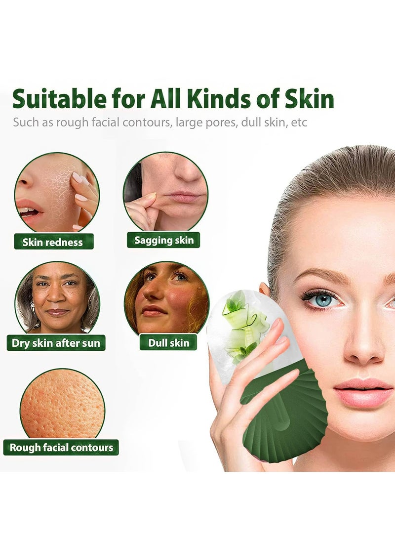 Dominy Ice Roller for Face and Gua Sha Set, Ice Face Roller Mold for Skin Care, Face Ice Roller and Gua Sha tools, Ice Cube Roller for Eyes and Neck, Remove Puffiness, Lift Skin, Remove Fine Lines - Image 2