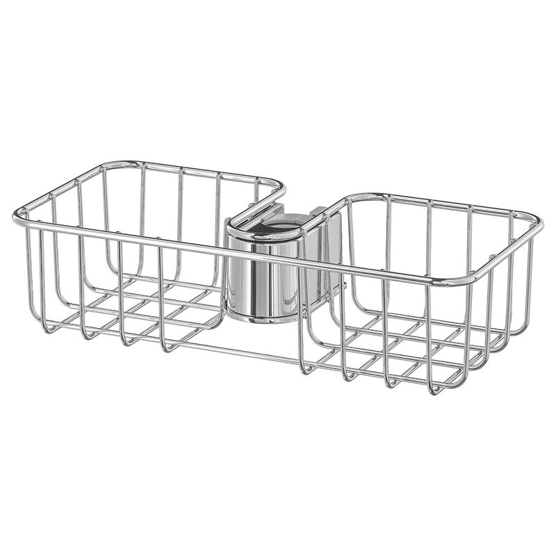 VOXNAN Chrome-Plated Shower Shelf with Wire Basket, 25x13x6 cm - Image 1