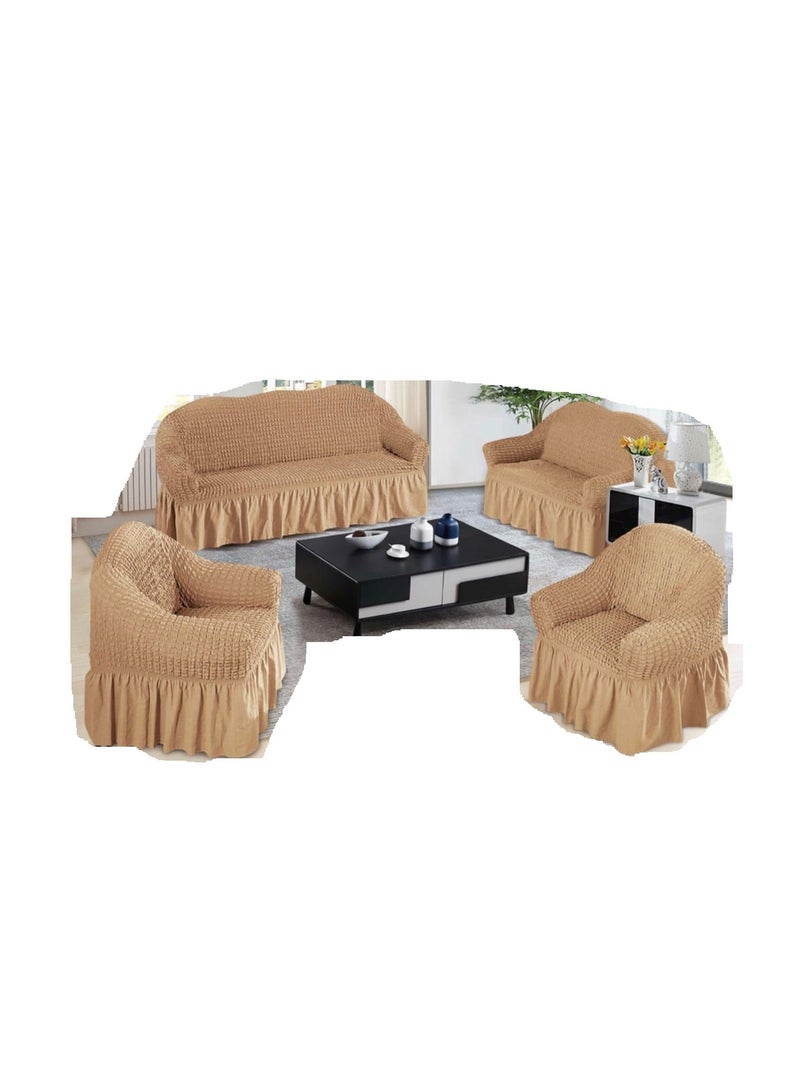 7 Seater (3+2+1+1) Super Stretchable Anti-Wrinkle Slip Resistant Sofa Cover Set