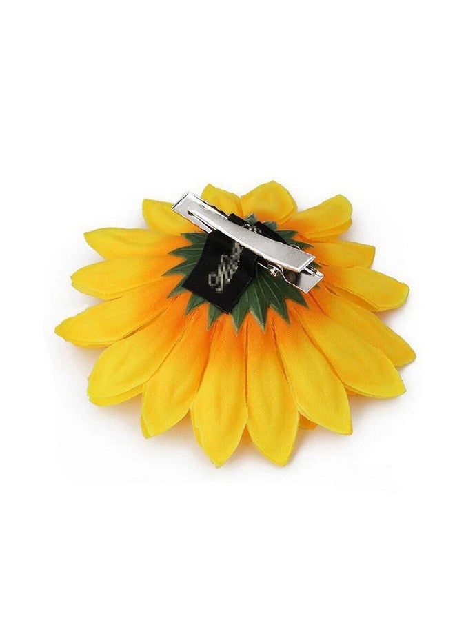 Quupy 6Pcs Sunflower Hair Alligator Clips Hair Pins Hair Clamp Barrettes Wedding Bridal Hair Styling Accessories For Women Girls Hawaiian Beach Vacation Party Holiday Decoration - Image 4
