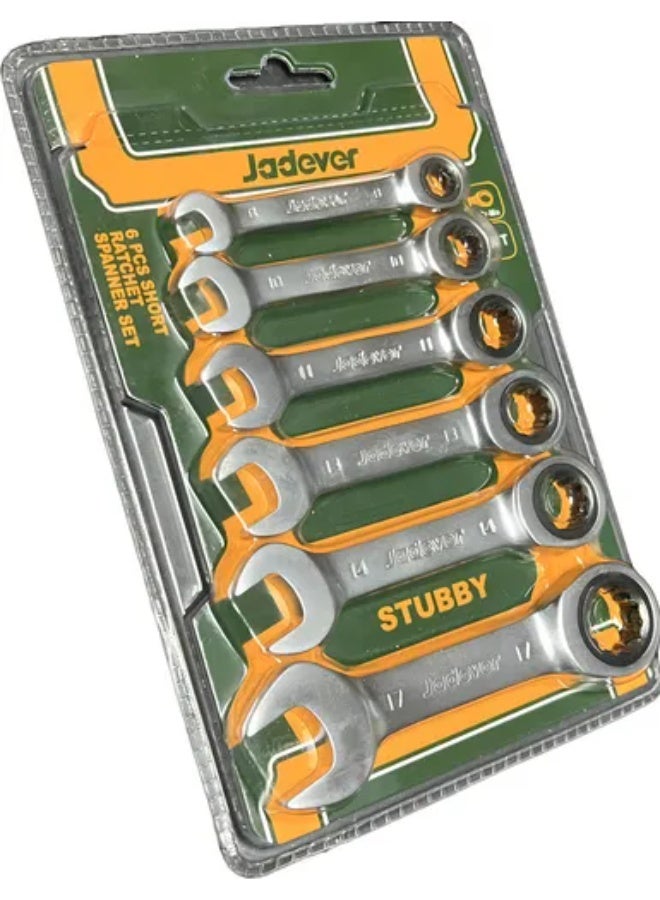 jadever 6 Pcs Short ratchet spanner set JDSP6406 - Image 3