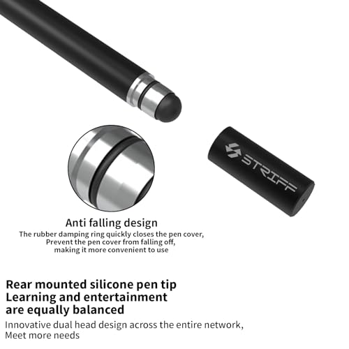 STRIFF Universal Capacitive Stylus, High-Precision Capacitive Pen for Touch Screen Devices (iPad, X/ 8/8 Plus, Samsung Galaxy Note 8 and More) Black - Image 3