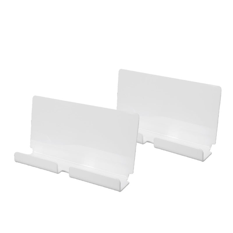 White Acrylic Tablet Wall Mount Holder With Cable Grooves Adhesive Installation - Image 2