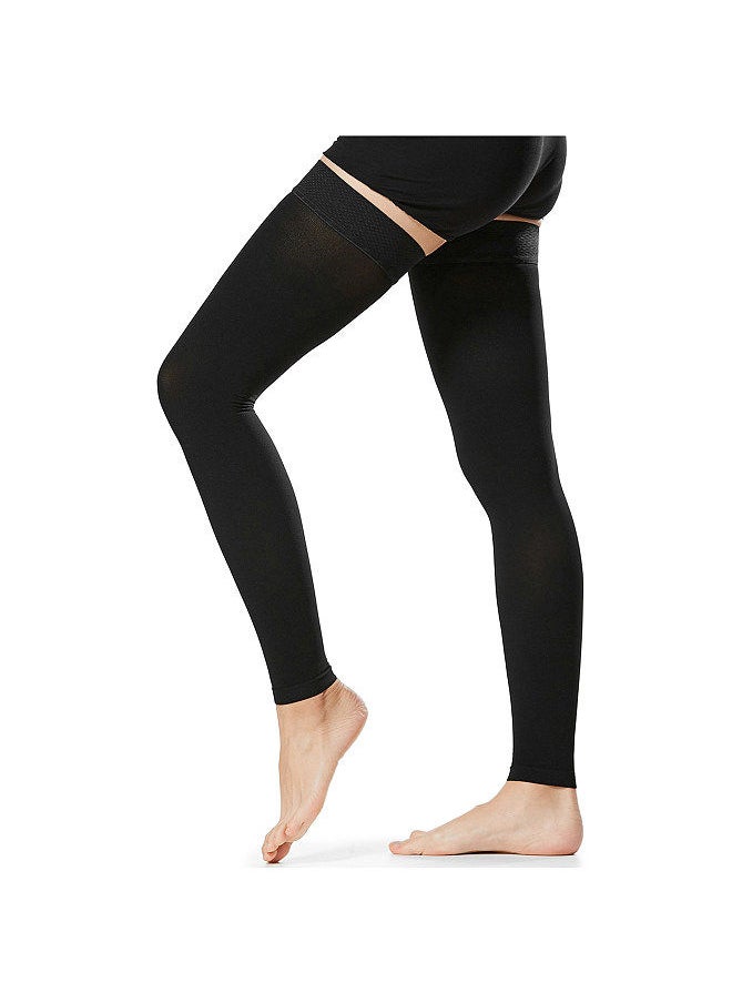 Generic - 1 Pair Thigh High Socks Men Women 20-30mmHg Stockings Sleeves for Varicose Vein Swelling - Image 1