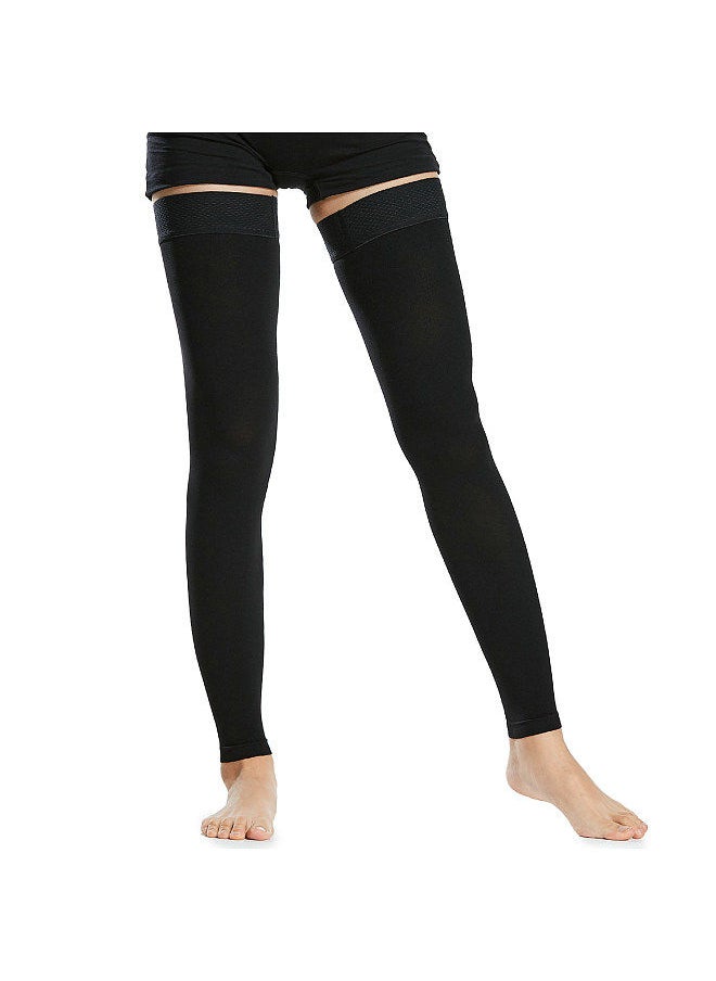 Generic - 1 Pair Thigh High Socks Men Women 20-30mmHg Stockings Sleeves for Varicose Vein Swelling - Image 1