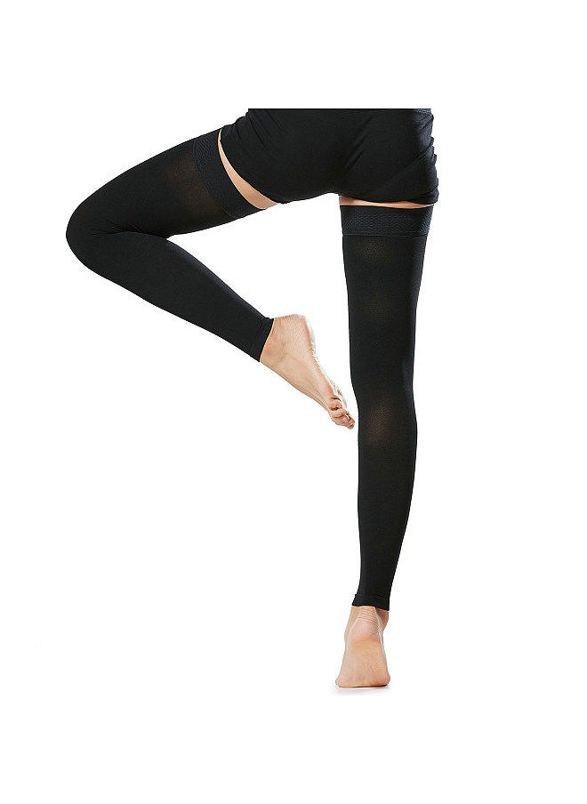 Generic - 1 Pair Thigh High Socks Men Women 20-30mmHg Stockings Sleeves for Varicose Vein Swelling - Image 1