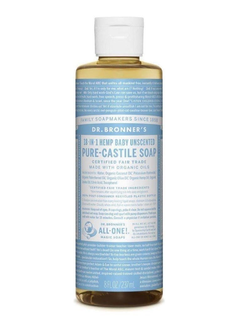 دكتور برونرز صابون سائل قشتالي نقي للأطفال غير معطر، 8 أونصة - Image 1