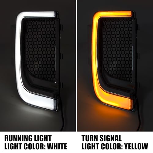 HDBUBALUS Engine Guard Lowers Grills Leg Fairing LED Turn Signal Light Running Light Compatible with Harley Touring Street Glide Road Glide Electra Glide FLHTK FLTRU 2014-2023 Chrome - Image 4
