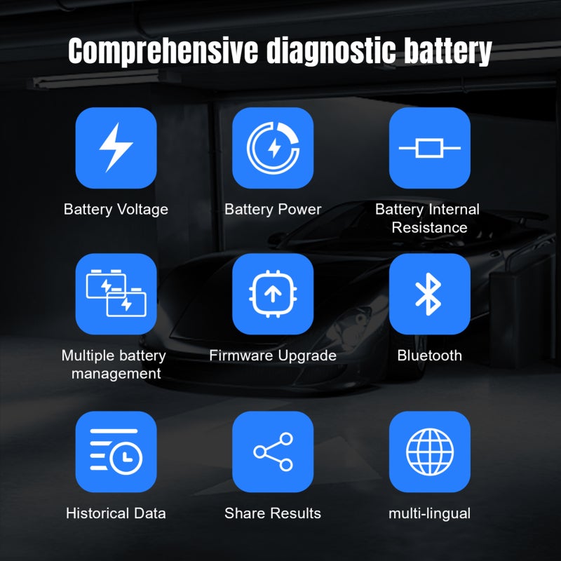 Car Battery Tester 6V 12V 24V Silver - Accurate Testing Results Integrated Wire & Machine Design Car Battery Analyzer for Automotive Maintenance Professionals And DIY Enthusiasts - Image 3