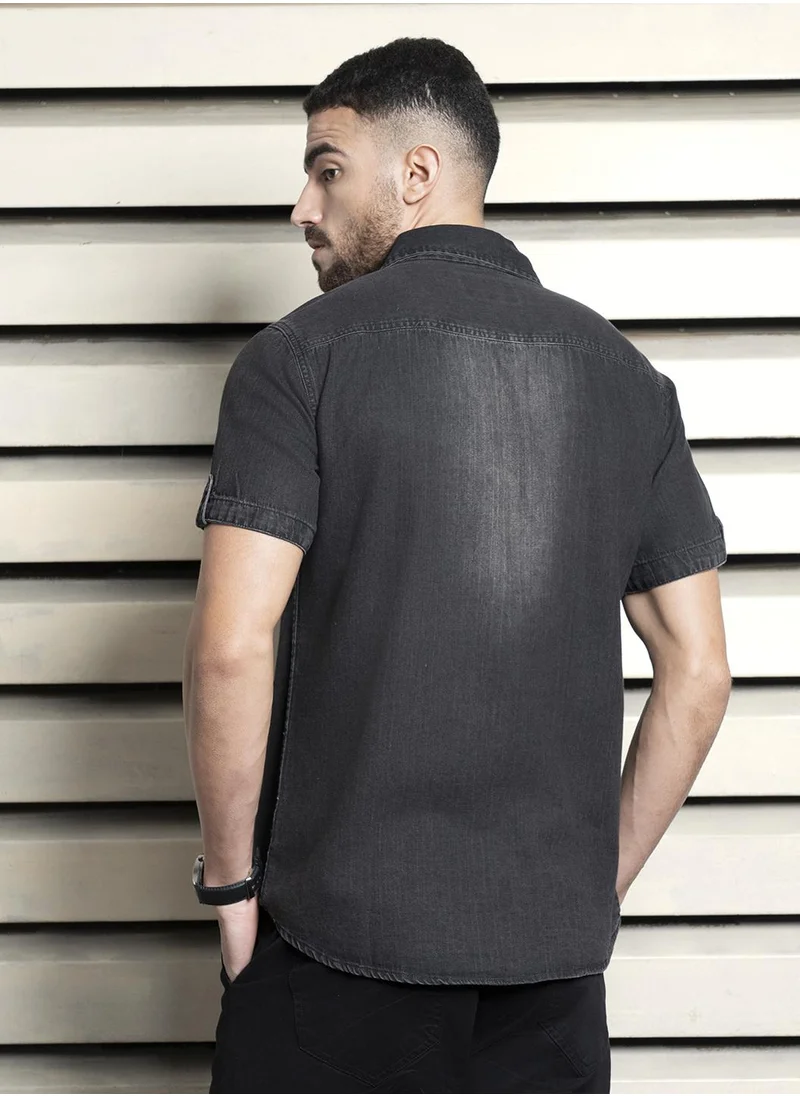 هاي ستار Men Black Shirt