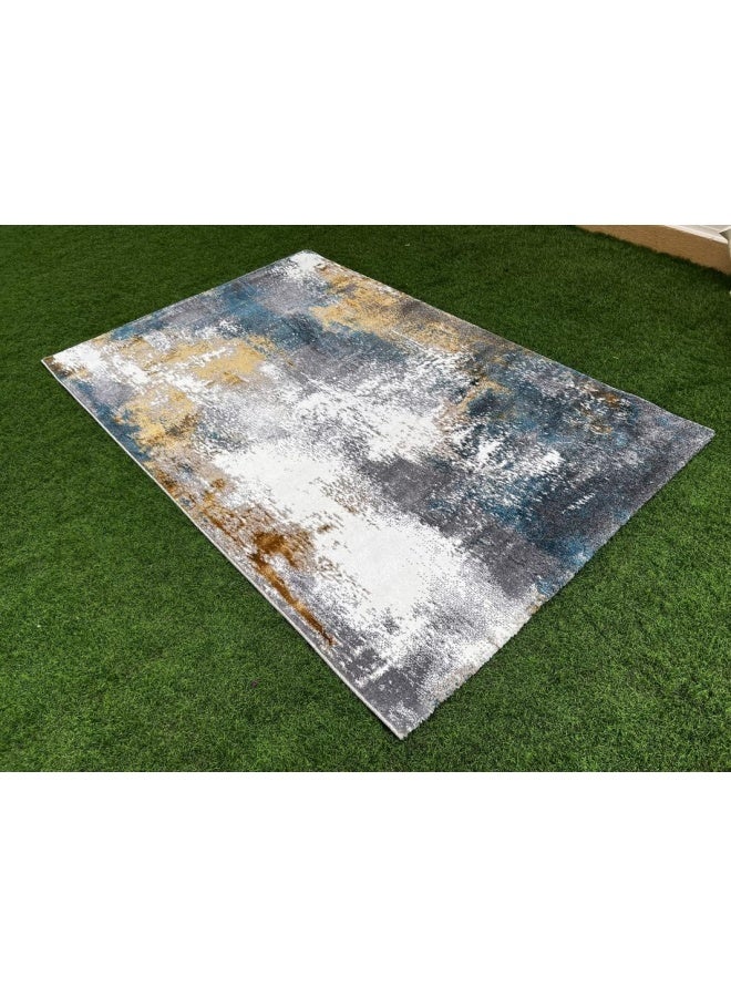 HANDPICKED FURNITURE Abstract Grey Rectangular Carpet Ultra Soft Area Carpets For Bed Room Living Room And Dining Room Anti-Slip Floor Carpets Easy To Clean Made In Turkey 200X300Cm - Image 3