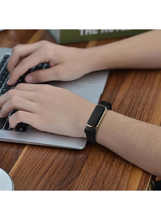 O Ozone سوار نايلون لسوارات Fitbit Luxe للنساء والرجال، سوار رياضي بديل مرن من النايلون الناعم لجهاز تتبع اللياقة البدنية Fitbit Luxe - أبيض/متعدد الألوان/وردي - Image 5