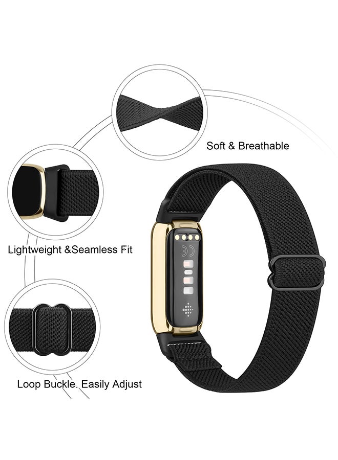 O Ozone سوار نايلون لسوارات Fitbit Luxe للنساء والرجال، سوار رياضي بديل مرن من النايلون الناعم لجهاز تتبع اللياقة البدنية Fitbit Luxe - أبيض/متعدد الألوان/وردي - Image 3