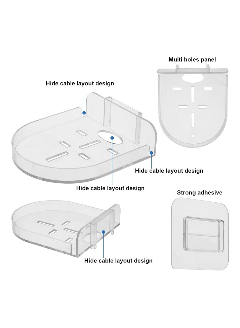 Anmi Clear Acrylic Wall Shelf 5Pack for Smart Security Cameras, Baby & Pet Monitors, Small Floating Shelf for Plants, Speaker, Dog Camera, with Cable Clips - Image 3