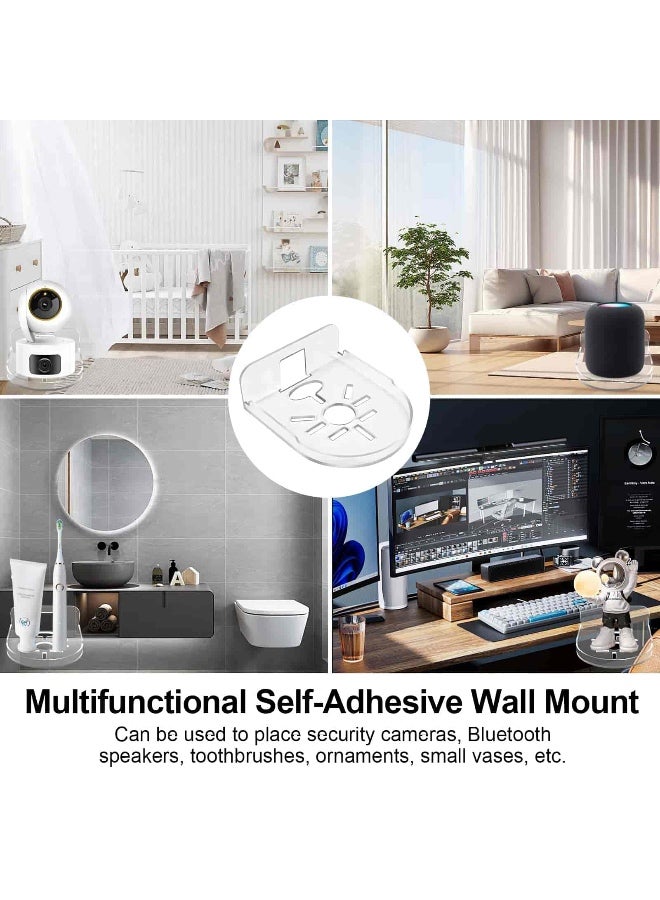 Anmi Clear Acrylic Wall Shelf 5Pack for Smart Security Cameras, Baby & Pet Monitors, Small Floating Shelf for Plants, Speaker, Dog Camera, with Cable Clips - Image 2
