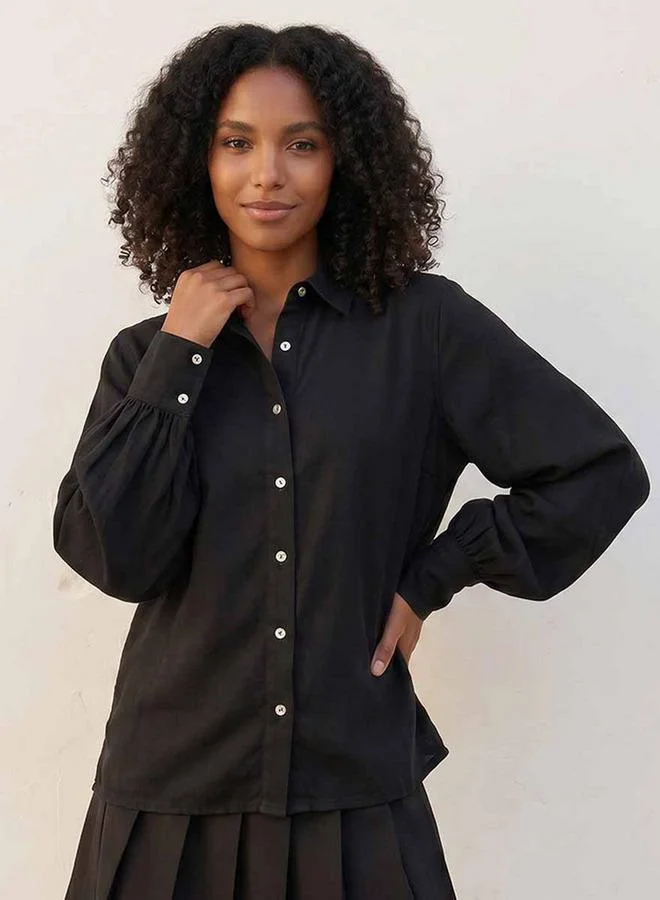 Splash FAV Denim Lyocell Shirt Bishop Sleeves