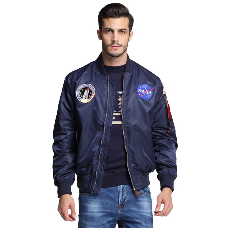 Thin Us Air Force Embroidered Badge Baseball Suit Nasa Bomber Jacket Men'S Workwear Coat Trend - Image 3