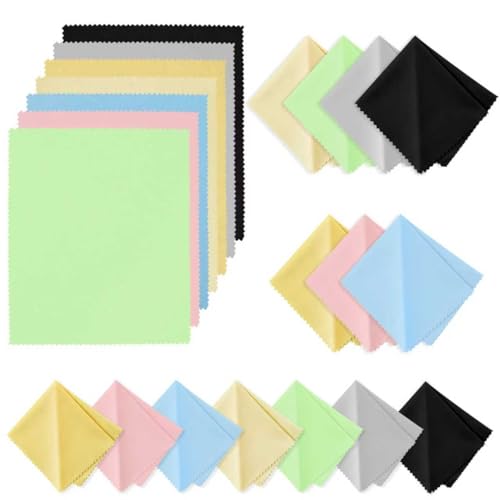 Ninsula 21 Pack Glasses Cleaning Cloths, 6"× 7"Large Eyeglass Cleaning Cloths, Premium Ultra-Soft Lens Wipes Cloth for Eyeglasses, Camera Lenses, Mobile Phones, Laptops, Television Screens - Color Mixing - Image 1