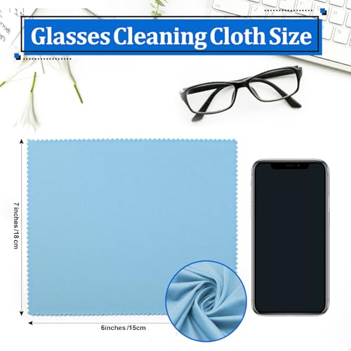 Ninsula 21 Pack Glasses Cleaning Cloths, 6"× 7"Large Eyeglass Cleaning Cloths, Premium Ultra-Soft Lens Wipes Cloth for Eyeglasses, Camera Lenses, Mobile Phones, Laptops, Television Screens - Color Mixing - Image 2