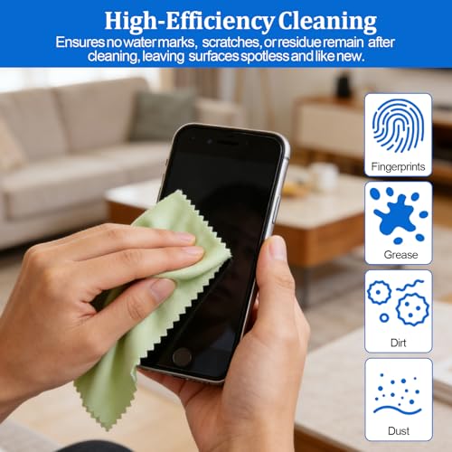 Ninsula 21 Pack Glasses Cleaning Cloths, 6"× 7"Large Eyeglass Cleaning Cloths, Premium Ultra-Soft Lens Wipes Cloth for Eyeglasses, Camera Lenses, Mobile Phones, Laptops, Television Screens - Color Mixing - Image 4