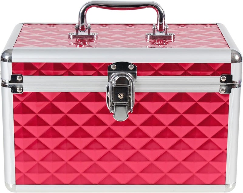 AR BRAND EST. 2021 Aluminium Hard Make Up Travel Storage Box Cosmetic Beauty Vanity Case Organiser - Image 1