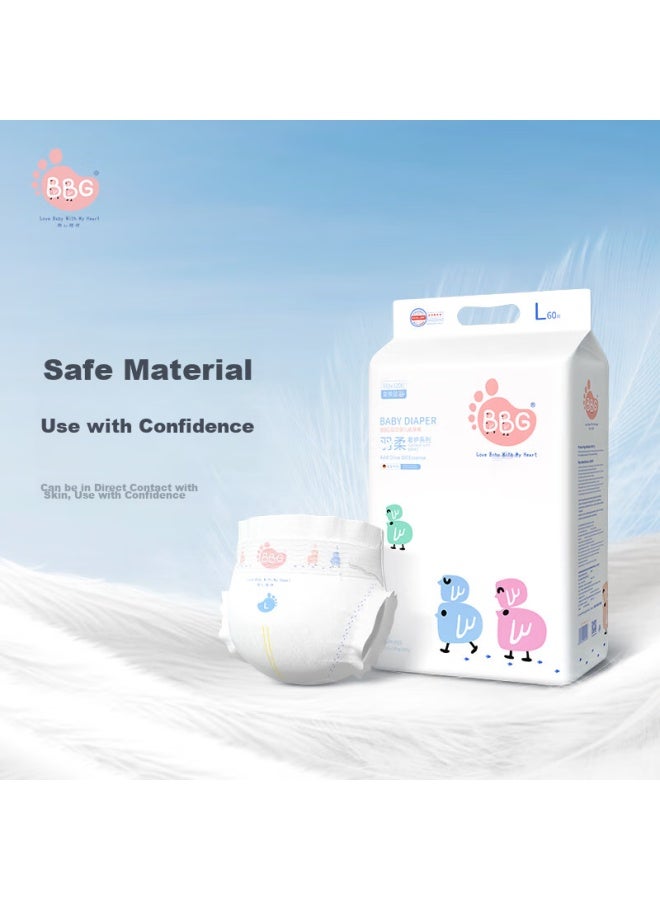 Bbg Blue Core Soft Luxury Diapers XL 50 Pieces , Baby Diapers, Whale Absorption, Quick-drying, Leak-resistant - Image 4