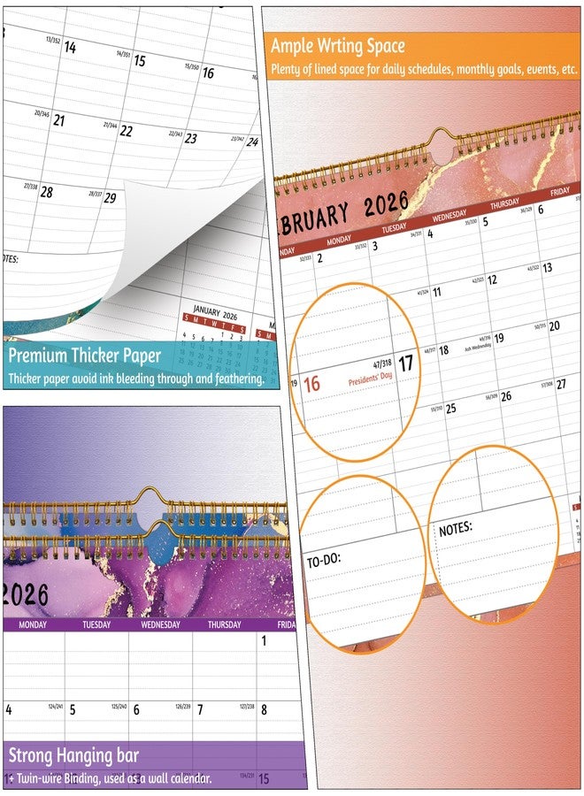 BowCuk Wall Calendar 2026-2027 - 2 Year Calendar 2026-2027, Jan 2026 - Dec 2027, 14.57 x 11.42 In, 2026 Calendar 24 Months, Monthly Calendar 2026, with Ruled Blocks, Thick Paper, Holidays, To-do List ＆ Notes - Image 5