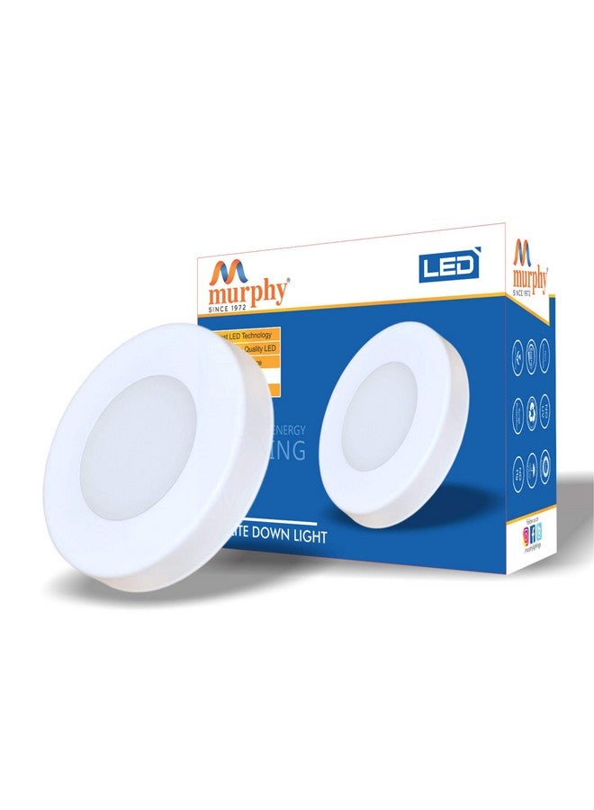 Murphy 3W Cablite Round LED Surface Light - Cool White Cabinet & Wardrobe Lighting, Compact Cablite for Shelves, Showcase & Closets (Pack of 8) - Image 2