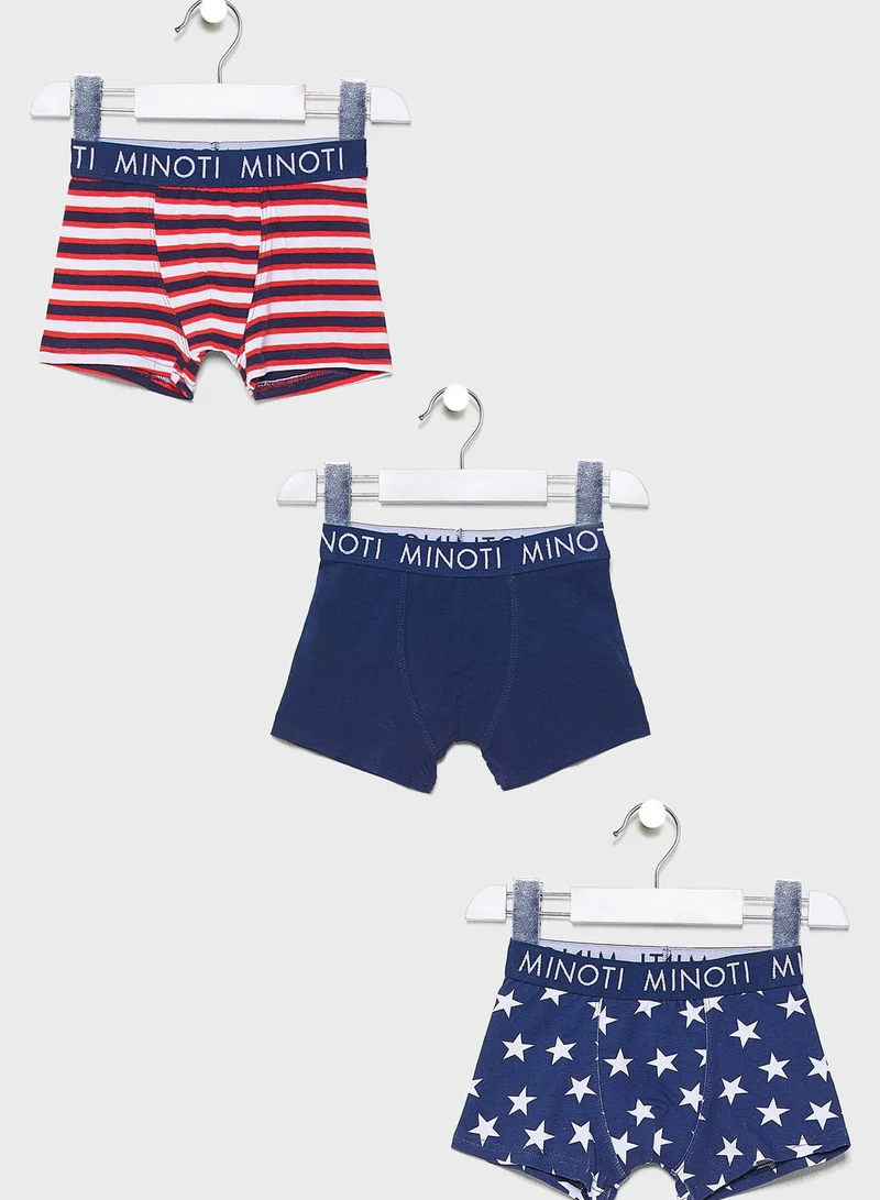 MINOTI Little 3 Pack Logo Band Boxer Set