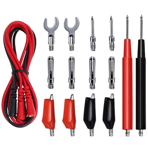 Serplex® 16-in-1 Multimeter Test Leads Kit for 4mm Multimeter, Probes & Leads Set with 930mm Silicone Wires, Testing Probes, Alligator Clips & Banana Plugs for Electronics, Automotive &Circuit Testing - Image 1