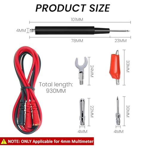 Serplex® 16-in-1 Multimeter Test Leads Kit for 4mm Multimeter, Probes & Leads Set with 930mm Silicone Wires, Testing Probes, Alligator Clips & Banana Plugs for Electronics, Automotive &Circuit Testing - Image 2