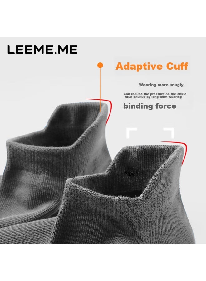 Leeme.me Li Mi جوارب رجالية، جوارب رجالية مقاومة للروائح للخريف والشتاء، جوارب قصيرة بحلقة أذن، جوارب قارب رجالية، 4 أبيض - Image 4