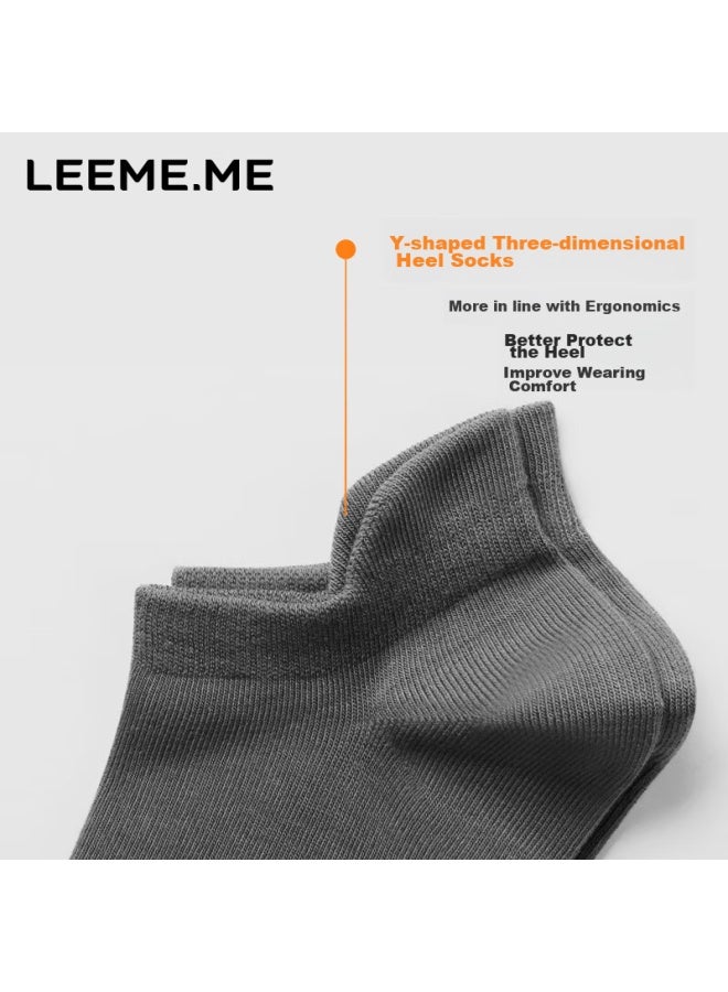 Leeme.me Li Mi جوارب رجالية، جوارب رجالية مقاومة للروائح للخريف والشتاء، جوارب قصيرة بحلقة أذن، جوارب قارب رجالية، 4 أبيض - Image 3