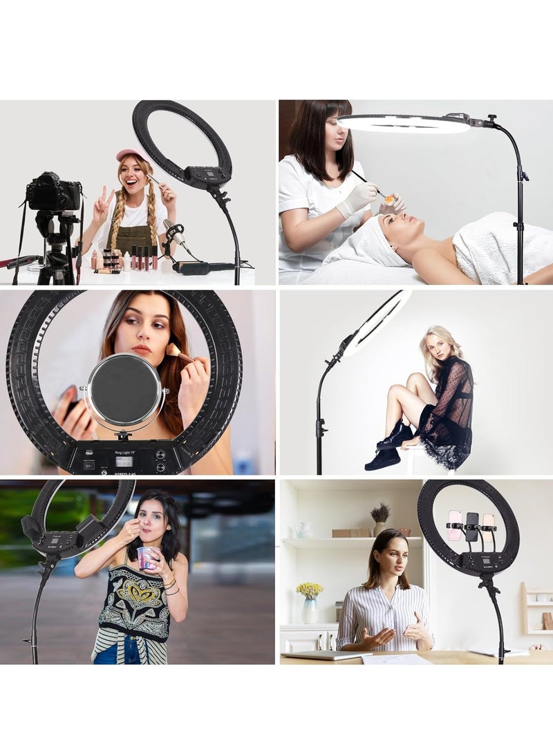 Inch LED Ring Light Set for Studio Portrait Photography, Selfies, YouTube Videos, Live Broadcasts, Eyebrow Tattoos, Eyelash Transplant, Tattoos, Beauty, and Makeup - Image 3