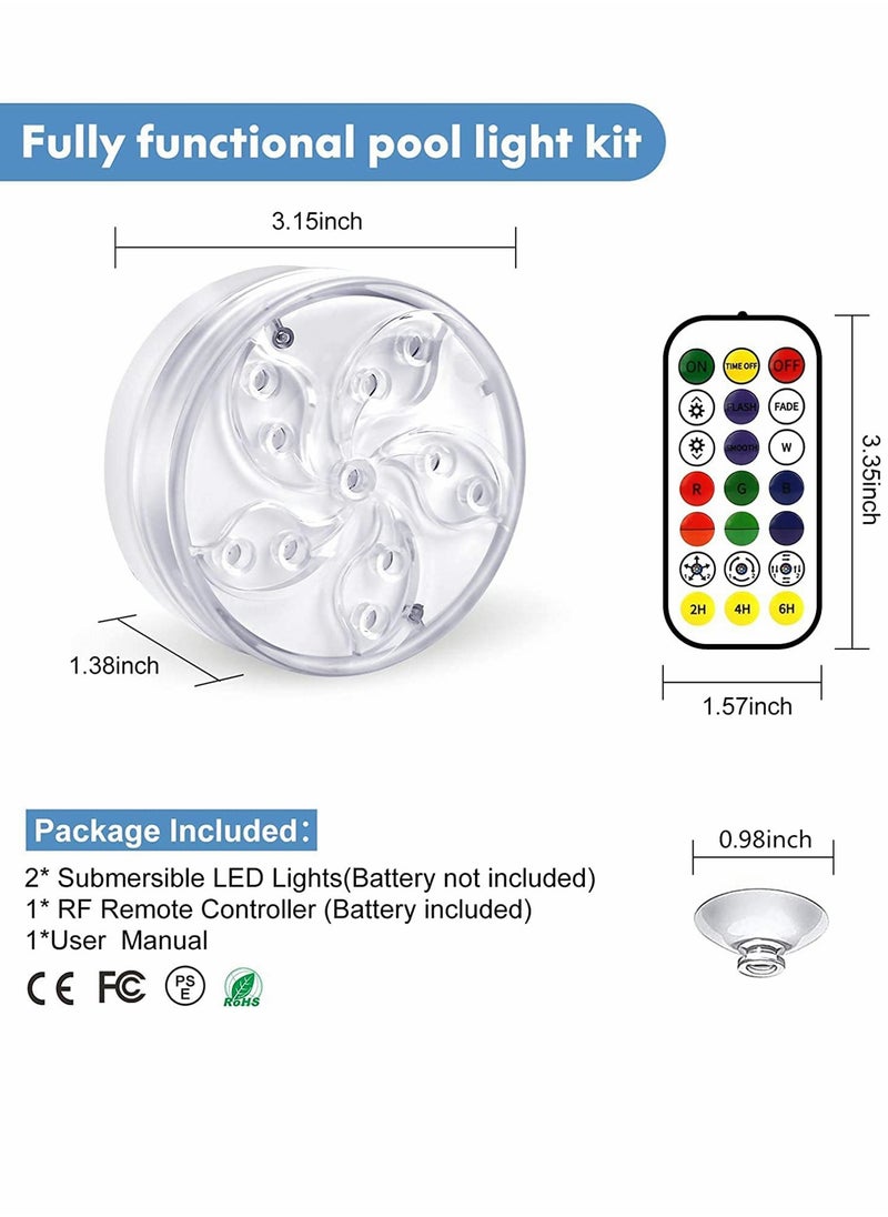 Generic - Underwater Pool Lights for Above Ground Pools, Floating Waterproof Magnetic Submersible LED Lights with Remote for Swimming Pool, Inground Pond, and Tub, Color Changing - Image 1
