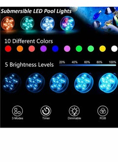 Generic Underwater Pool Lights for Above Ground Pools, Floating Waterproof Magnetic Submersible LED Lights with Remote for Swimming Pool, Inground Pond, and Tub, Color Changing  - Image 2