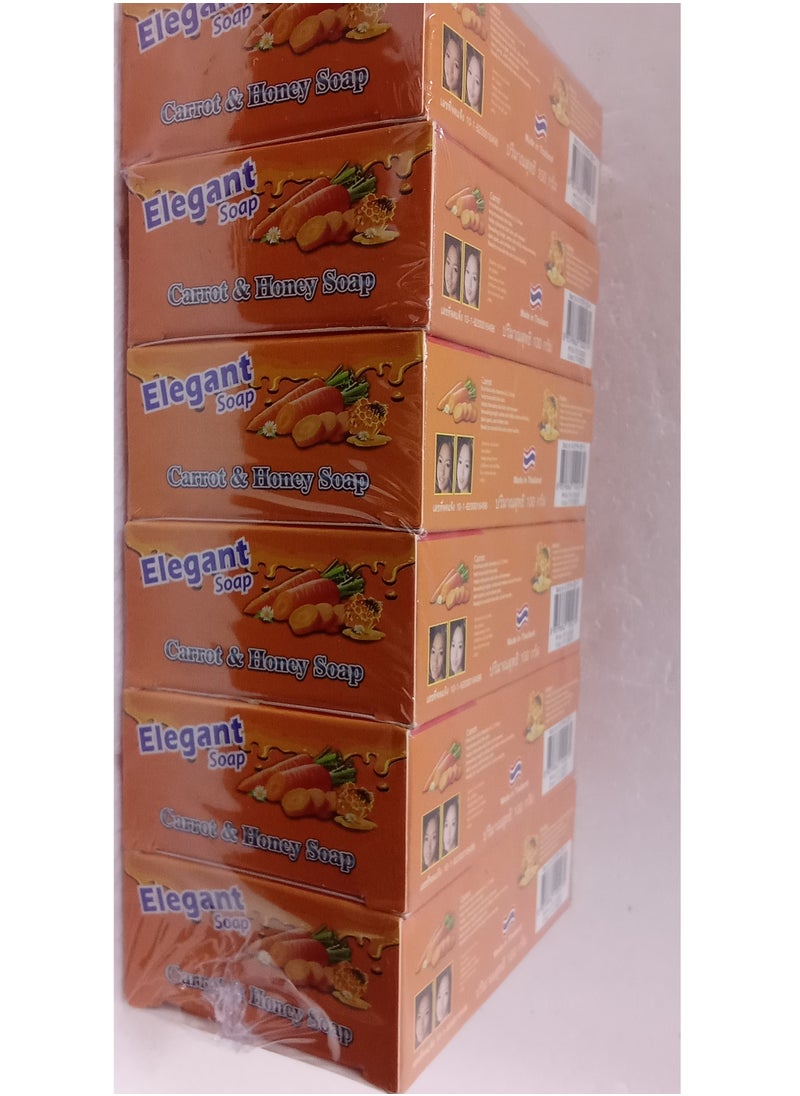 Elegant - 6 pieces of carrot and honey soap for soft skin, 6 x 100 g - Image 1