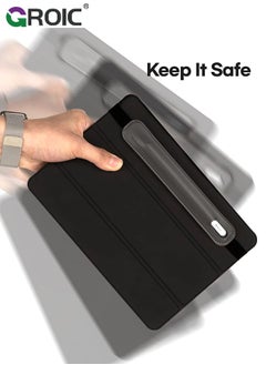 GROIC Removable iPencil Holder Black Leather Pocket Sleeve, Magnetic Attach Strong Adhesive Holder Sticker Silicone for Apple Pencil 1st & 2nd Generation  - Image 4