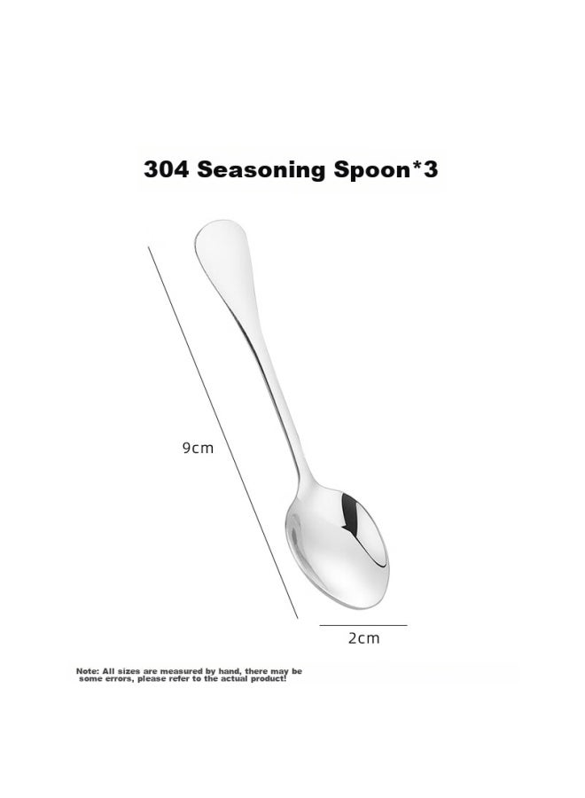 YIJUKE Yijuke [3 Pieces] 9cm Extra Small 304 Stainless Steel Spoon, Delicate Mini Coffee Spoon, Seasoning Spoon, Dessert Spoon  - Image 2