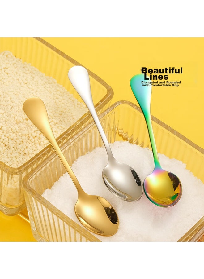 YIJUKE Yijuke [3 Pieces] 9cm Extra Small 304 Stainless Steel Spoon, Delicate Mini Coffee Spoon, Seasoning Spoon, Dessert Spoon  - Image 5