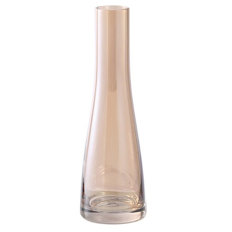 Glass Single Bud Vase HandMade Blown Small Flower Vase Single Stem Vases Mini Cute Decorative Bud Floral Vase Narrow Neck Vase Home Decor Centerpieces Desk Table DecorVintage Light Brown