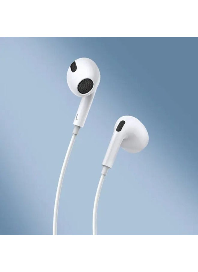 Matrix Wired Earphone with Type-C Port - 1.2 Meter - White - MX-30